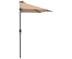 Balkono skėtis su aliuminio stulpu, taupe, 270x144cm, pusinis
