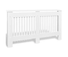 Baltos MDF Grotelės Radiatoriui Paslėpti su Lentyna, 152 cm