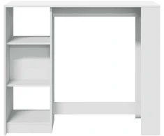 Baro stalas su lentyna, baltas, 124x46x103,5cm, mediena