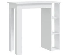 Baro stalas su lentyna, baltas, 102x50x103,5cm, mediena