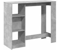 Baro stalas su lentyna, betono, 124x46x103,5cm, mediena