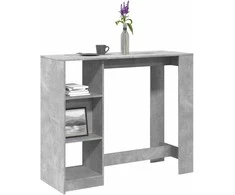 Baro stalas su lentyna, betono, 124x46x103,5cm, mediena