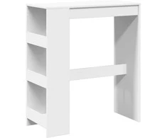 Baro stalas su lentynomis, baltas, 90x40x103,5cm, mediena
