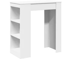 Baro stalas su lentynomis, baltas, 95x47x103,5cm, mediena