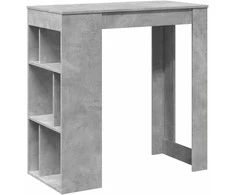 Baro stalas su lentynomis, betono, 102x50x103,5cm, mediena
