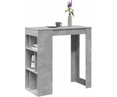 Baro stalas su lentynomis, betono, 102x50x103,5cm, mediena