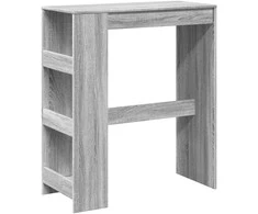 Baro stalas su lentynomis, pilkas, 90x40x103,5cm, mediena