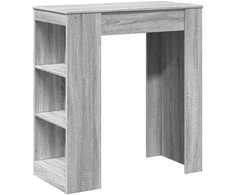 Baro stalas su lentynomis, pilkas, 95x47x103,5cm, mediena
