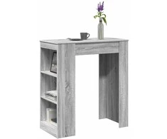 Baro stalas su lentynomis, pilkas, 95x47x103,5cm, mediena