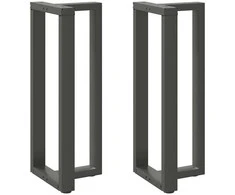 Baro stalo kojos, T formos, 2 vnt., antracito spalvos, 40x35x(100-101) cm, plienas
