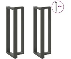 Baro stalo kojos, T formos, 2 vnt., antracito spalvos, 40x35x(110-111) cm, plienas