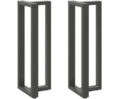 Baro stalo kojos, T formos, 2 vnt., antracito spalvos, 50x35x(110-111) cm, plienas