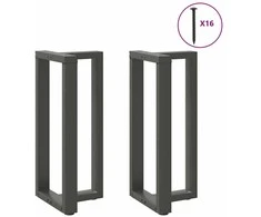 Baro stalo kojos, T formos, 2 vnt., antracito spalvos, 50x35x(90-91) cm, plienas