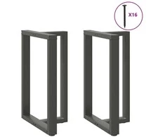 Baro stalo kojos, T formos, 2 vnt., antracito spalvos, 60x35x(90-91) cm, plienas