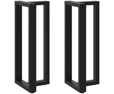 Baro stalo kojos, T formos, 2 vnt., juodos, 40x35x(100-101) cm, plienas