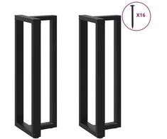 Baro stalo kojos, T formos, 2 vnt., juodos, 40x35x(110-111) cm, plienas