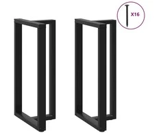 Baro stalo kojos, T formos, 2 vnt., juodos, 60x35x(110-111) cm, plienas