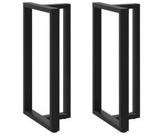 Baro stalo kojos, T formos, 2 vnt., juodos, 60x35x(110-111) cm, plienas