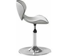 Baro taburetė, baltos spalvos, dirbtinė oda