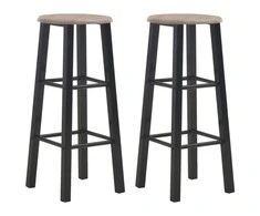 Baro taburetės, 2 vnt., juodos, MDF