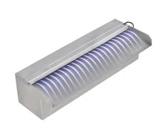 Baseino fontanas su LED, 30cm, stačiak. formos, nerūdijantis plienas