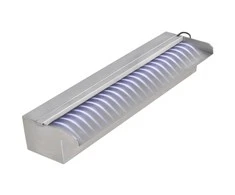Baseino fontanas su LED, 45cm, stačiak. formos, nerūdijantis plienas