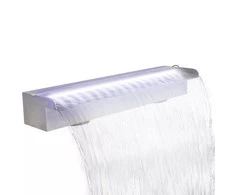 Baseino fontanas su LED, 60cm, stačiak. formos, nerūdijantis plienas