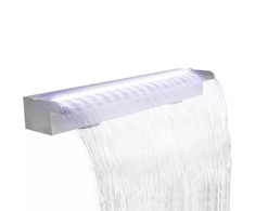 Baseino fontanas su LED, 90cm, stačiak. formos, nerūdijantis plienas