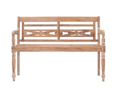 Batavia suoliukas, baltintas, 120cm, tikmedžio medienos masyvas