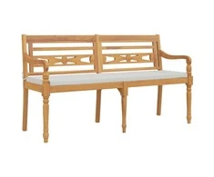 Batavia suoliukas su pagalvėle, 150cm, tikmedžio masyvas