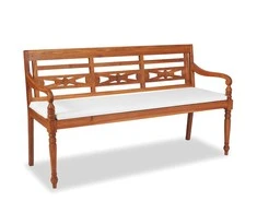 Batavia suoliukas su pagalvėmis, 150 cm, tikmedis