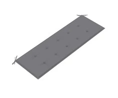 Batavia suoliukas su pilka pagalvėle, 150cm, tikmedžio mediena
