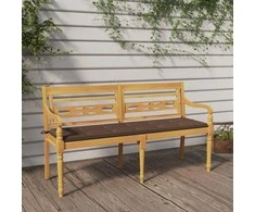 Batavia suoliukas su taupe spalvos pagalvėle, 150cm, tikmedis