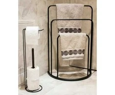 Bathroom Solutions Rankšluosčių kabykla, juoda, 49,5x75cm, metalas