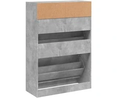 Batų spintelė su 2 atverčiamais stalčiais, betono, 80x34x116cm