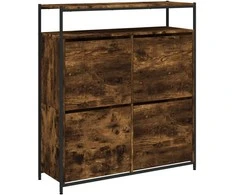 Batų spintelė su 4 atverčiamais stalčiais, dūminė, 100x34x112cm