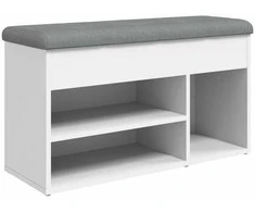 Batų suoliukas, baltos spalvos, 82x32x45,5cm, apdirbta mediena