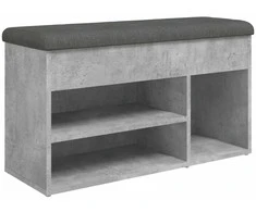 Batų suoliukas, betono pilkas, 82x32x45,5cm, apdirbta mediena