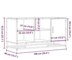 Batų suoliukas, sonoma ąžuolo, 100x40x53,5cm, mediena/metalas