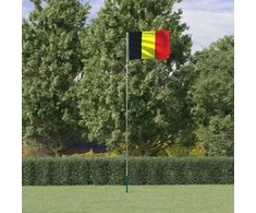 Belgijos vėliava su stiebu, aliuminis, 5,55m
