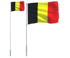 Belgijos vėliava su stiebu, aliuminis, 5,55m