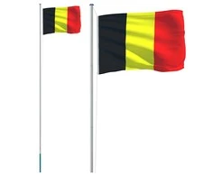 Belgijos vėliava su stiebu, aliuminis, 6,23m