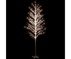 Beržas su 672 šiltomis baltomis LED lemputėmis, 400cm, baltas