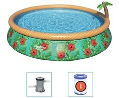 Bestway Pripučiamas baseinas Fast Set Paradise Palms, 457x84cm