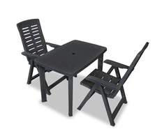 Lauko baldų komplektas Bistro baldų komplektas, 3d., antracito sp., plastikas