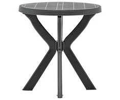 Bistro staliukas, antracito spalvos, plastikas, 70cm skersmens