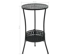 Bistro staliukas, juodas, 40x70cm, metalas
