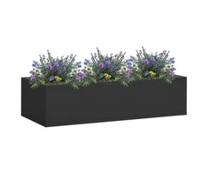 Biuro dėžė gėlėms, antracito spalvos, 90x40x23cm, plienas