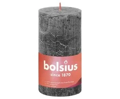 Bolsius Žvakės Shine, 4vnt., audros pilkos, 130x68mm, cilindro formos