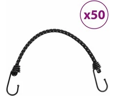 Bungee virvelės su juostelėmis ir kabliukais, 50vnt., 46cm